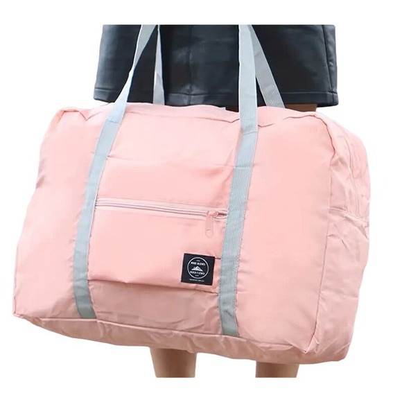 Pink Travel Bag, Portable, Lightweight, Large Storage Capacity Folds up  New - Picture 1 of 8
